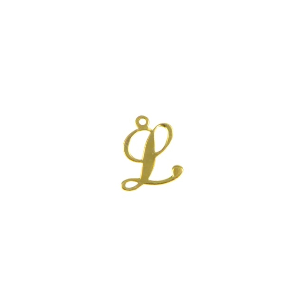 Vintage 14k Gold Small Script Initial L Charm Pen… - image 1